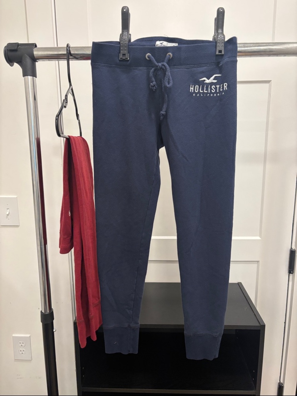 Hollister Navy Blue Logo Drawstring Joggers